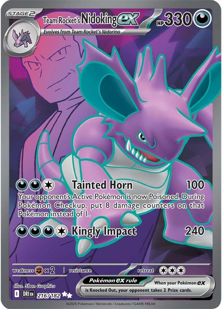 Team Rocket's Nidoking ex (216/182) [Scarlet & Violet: Destined Rivals] | Cracking-Singles