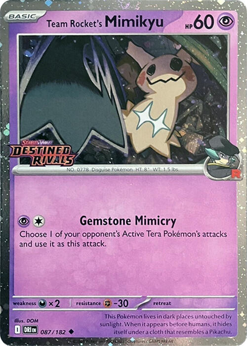 Team Rocket's Mimikyu (087/182) (Destined Rivals Stamp) [Scarlet & Violet: Destined Rivals] | Cracking-Singles