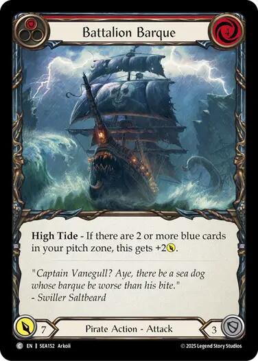 Battalion Barque (Red) [SEA152] (High Seas)  Rainbow Foil | Cracking-Singles