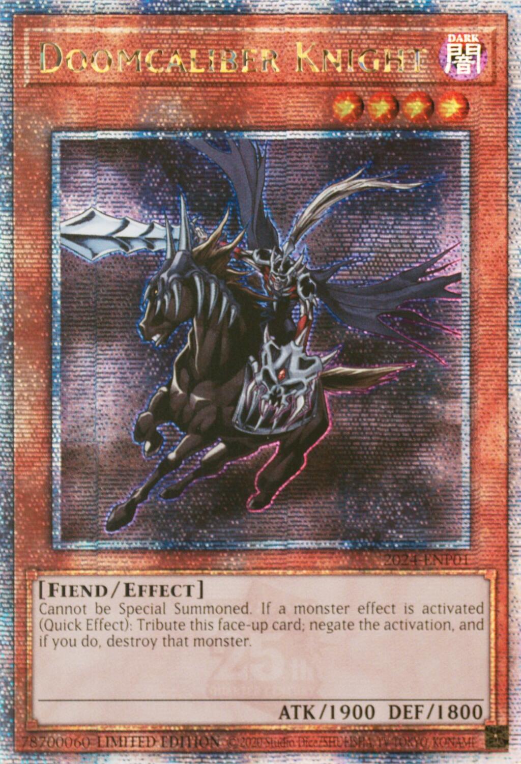 Doomcaliber Knight [2024-ENP01] Quarter Century Secret Rare | Cracking-Singles
