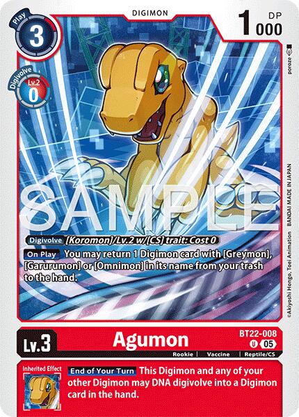 Agumon [BT22-008] [Cyber Eden] | Cracking-Singles
