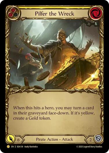Pilfer the Wreck (Yellow) (Treasure) [SEA139] (High Seas)  Cold Foil | Cracking-Singles