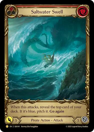 Saltwater Swell (Red) (Treasure) [SEA141] (High Seas)  Cold Foil | Cracking-Singles