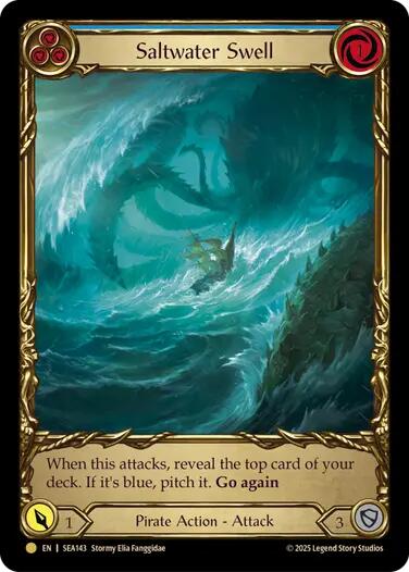 Saltwater Swell (Blue) (Treasure) [SEA143] (High Seas)  Cold Foil | Cracking-Singles