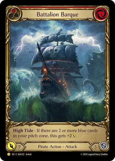 Battalion Barque (Red) (Treasure) [SEA152] (High Seas)  Cold Foil | Cracking-Singles