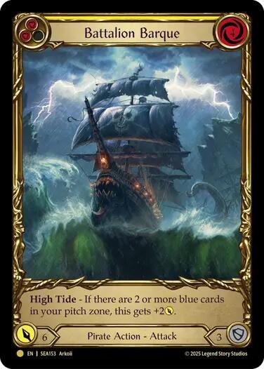 Battalion Barque (Yellow) (Treasure) [SEA153] (High Seas)  Cold Foil | Cracking-Singles