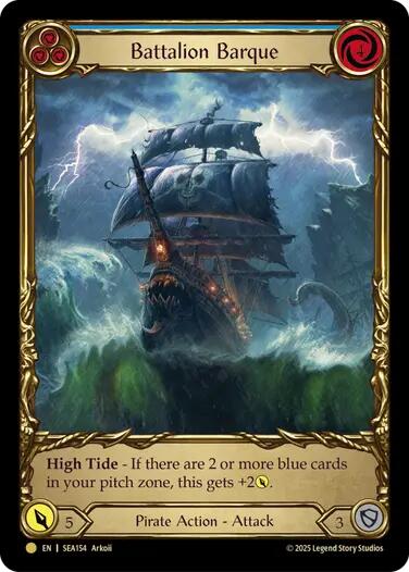Battalion Barque (Blue) (Treasure) [SEA154] (High Seas)  Cold Foil | Cracking-Singles