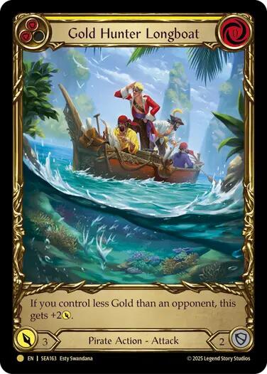 Gold Hunter Longboat (Treasure) [SEA163] (High Seas)  Cold Foil | Cracking-Singles