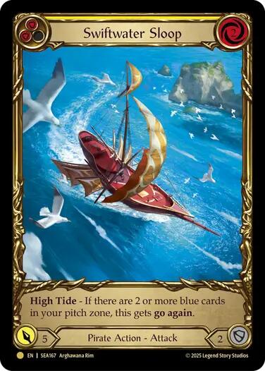 Swiftwater Sloop (Yellow) (Treasure) [SEA167] (High Seas)  Cold Foil | Cracking-Singles