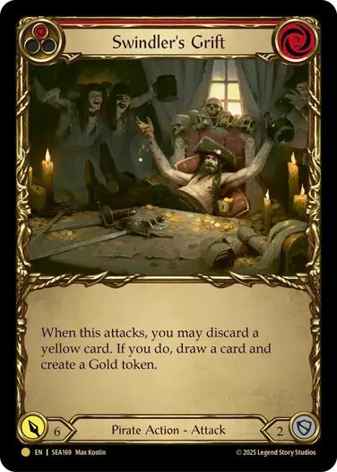 Swindler's Grift (Red) (Treasure) [SEA169] (High Seas)  Cold Foil | Cracking-Singles