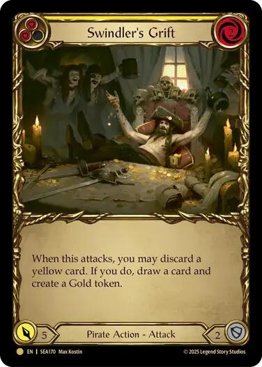 Swindler's Grift (Yellow) (Treasure) [SEA170] (High Seas)  Cold Foil | Cracking-Singles