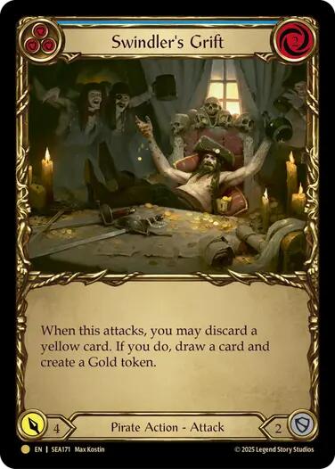 Swindler's Grift (Blue) (Treasure) [SEA171] (High Seas)  Cold Foil | Cracking-Singles