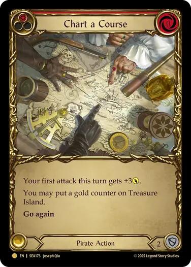 Chart a Course (Red) (Treasure) [SEA173] (High Seas)  Cold Foil | Cracking-Singles