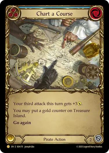Chart a Course (Blue) (Treasure) [SEA175] (High Seas)  Cold Foil | Cracking-Singles