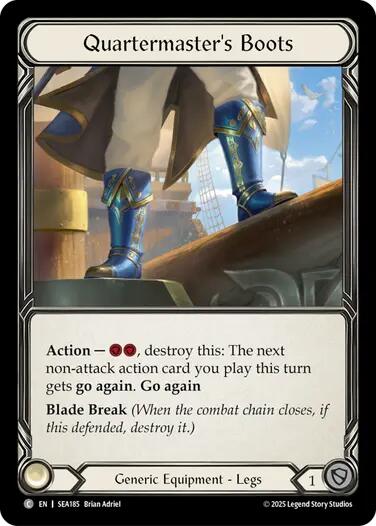 Quartermaster's Boots (Treasure) [SEA185] (High Seas)  Cold Foil | Cracking-Singles
