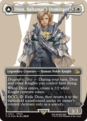 Dion, Bahamut's Dominant // Bahamut, Warden of Light (Borderless) (Surge Foil) [FINAL FANTASY] | Cracking-Singles