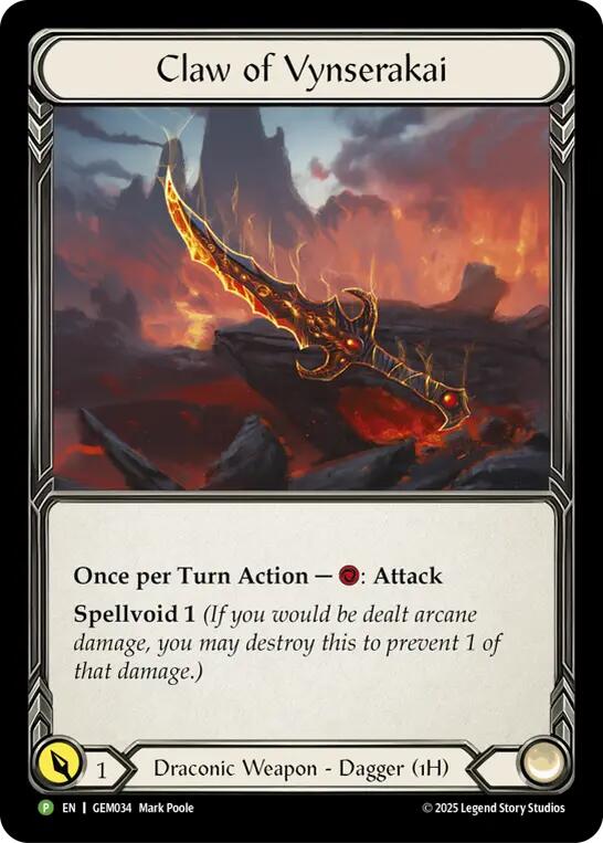 Claw of Vynserakai [GEM034] (GEM Pack 2)  Cold Foil | Cracking-Singles