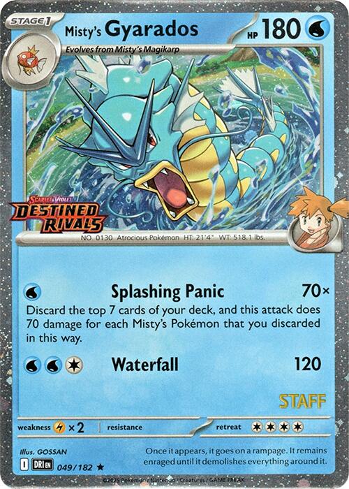 Misty's Gyarados (049/182) (Prerelease Staff) [Scarlet & Violet: Destined Rivals] | Cracking-Singles