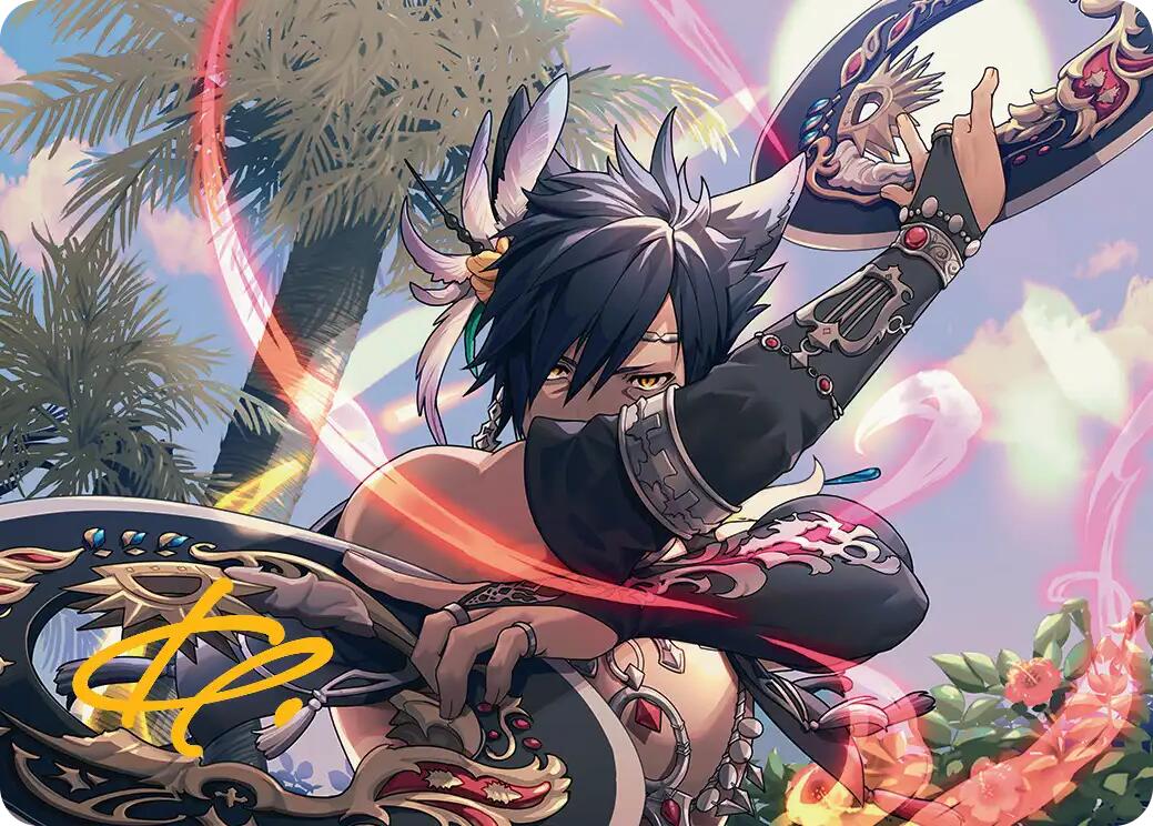 Dancer's Chakrams Art Card (Gold-Stamped Signature) [FINAL FANTASY Art Series] | Cracking-Singles