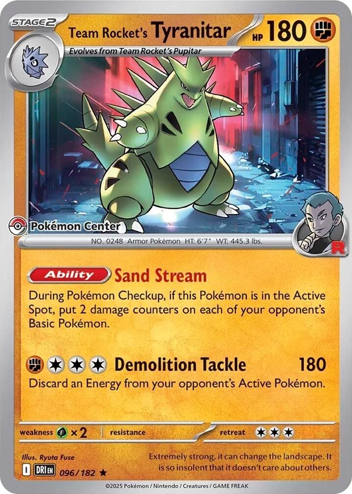 Team Rocket's Tyranitar (096/182) (Pokemon Center Exclusive) [Miscellaneous Cards] | Cracking-Singles