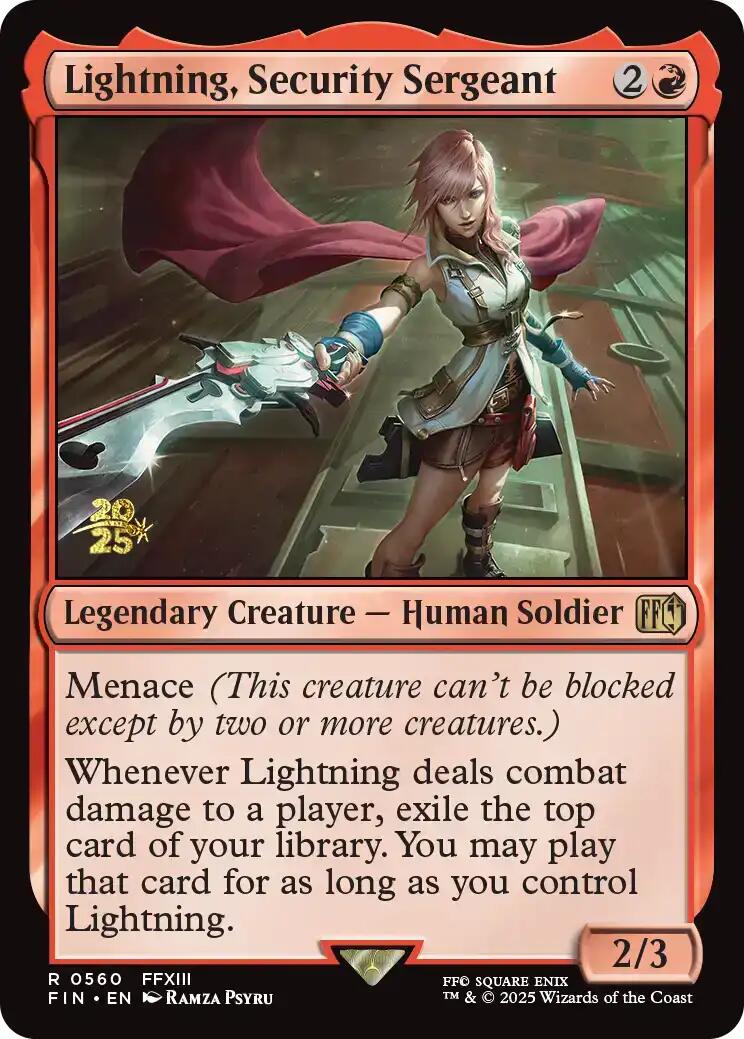 Lightning, Security Sergeant [FINAL FANTASY Prerelease Promo] | Cracking-Singles