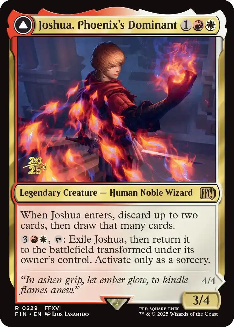 Joshua, Phoenix's Dominant // Phoenix, Warden of Fire [FINAL FANTASY Prerelease Promo] | Cracking-Singles