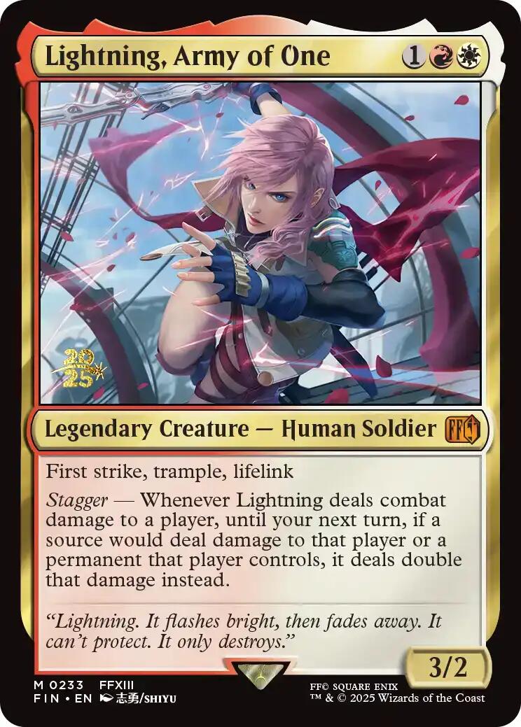 Lightning, Army of One [FINAL FANTASY Prerelease Promo] | Cracking-Singles
