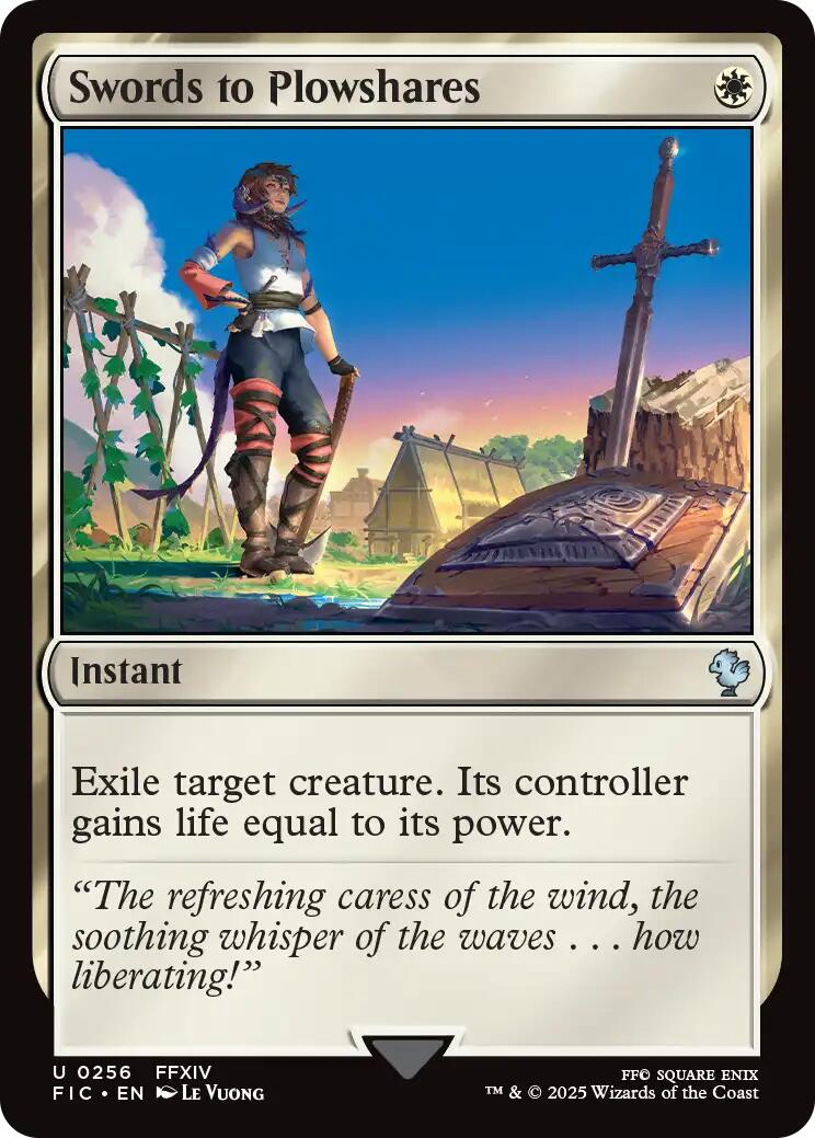 Swords to Plowshares (Surge Foil) [FINAL FANTASY Commander] | Cracking-Singles