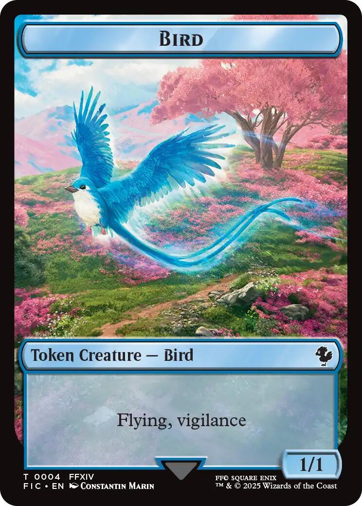 Bird // Hero (0005) Double Sided Token [FINAL FANTASY Commander Tokens] | Cracking-Singles