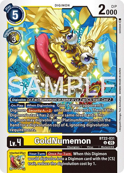 GoldNumemon [BT22-031] [Cyber Eden] | Cracking-Singles