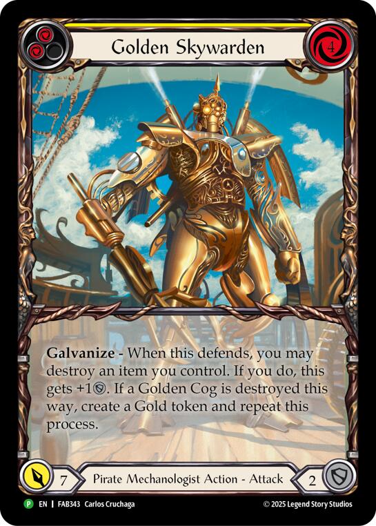 Golden Skywarden [FAB343] (Promo)  Rainbow Foil | Cracking-Singles