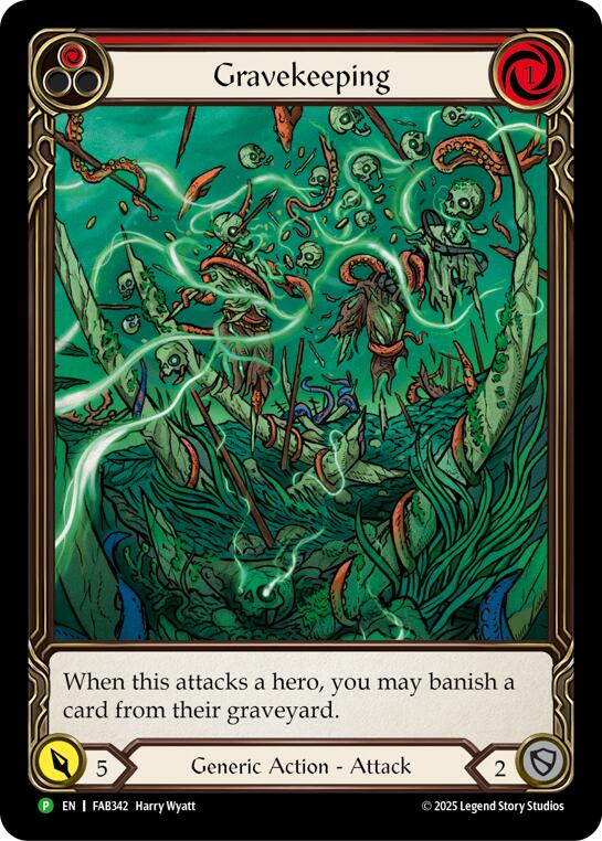 Gravekeeping (Red) [FAB342] (Promo)  Rainbow Foil | Cracking-Singles