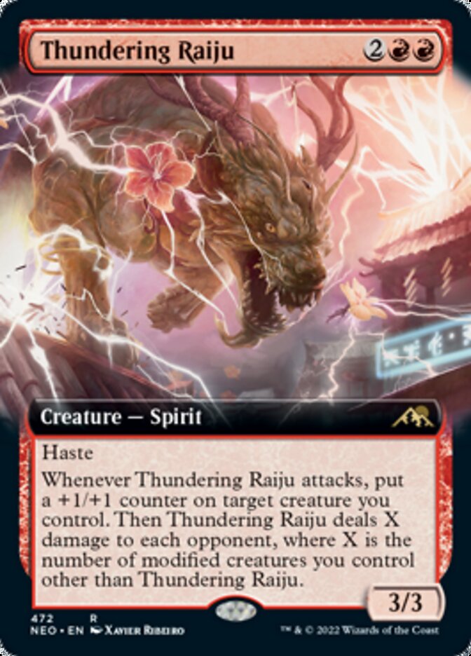 Thundering Raiju (Extended Art) [Kamigawa: Neon Dynasty] | Cracking-Singles