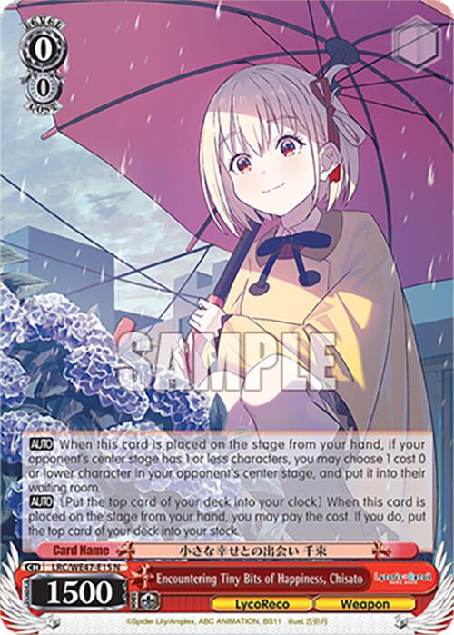 Encountering Tiny Bits of Happiness, Chisato (LRC-WE47-E15 N) [Lycoris Recoil Premium Booster] | Cracking-Singles