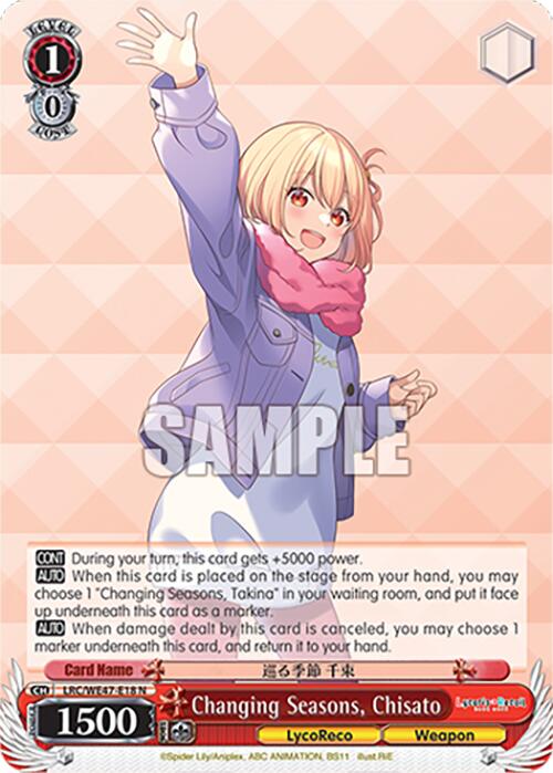 Changing Seasons, Chisato (LRC-WE47-E18 N) [Lycoris Recoil Premium Booster] | Cracking-Singles