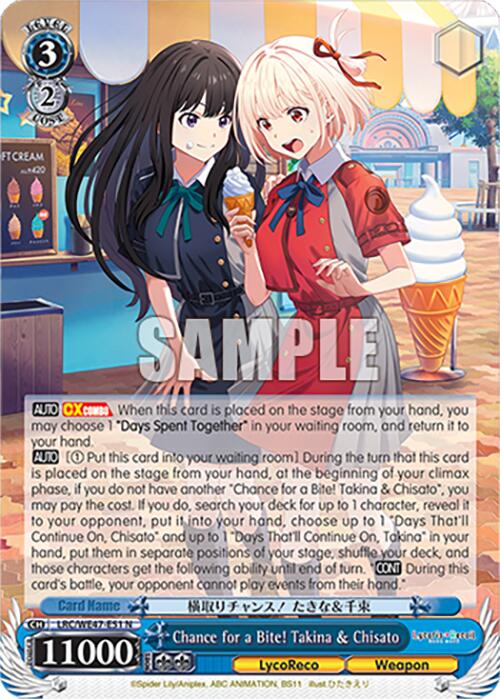 Chance for a Bite! Takina & Chisato (LRC-WE47-E51 N) [Lycoris Recoil Premium Booster] | Cracking-Singles