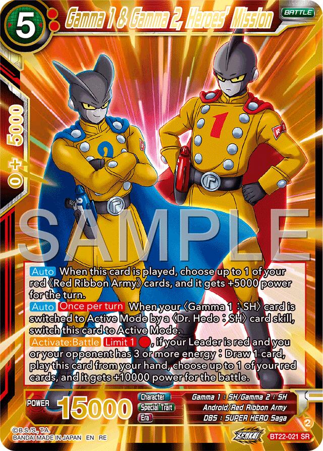 Gamma 1 & Gamma 2, Heroes' Mission (Reprint) (BT22-021) [Premium Anniversary Box 2025] | Cracking-Singles