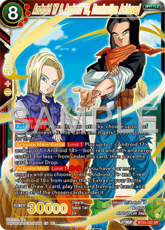 Android 17 & Android 18, Domination Achieved (Reprint) (BT23-022) [Premium Anniversary Box 2025] | Cracking-Singles