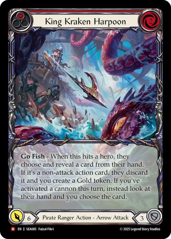 King Kraken Harpoon (Extended Art) [SEA085] (High Seas)  Rainbow Foil | Cracking-Singles