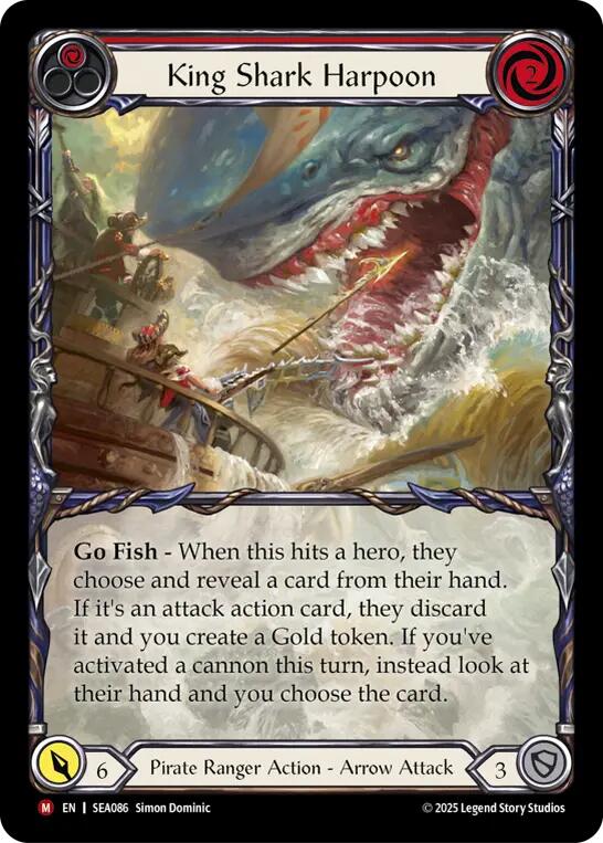 King Shark Harpoon (Extended Art) [SEA086] (High Seas)  Rainbow Foil | Cracking-Singles