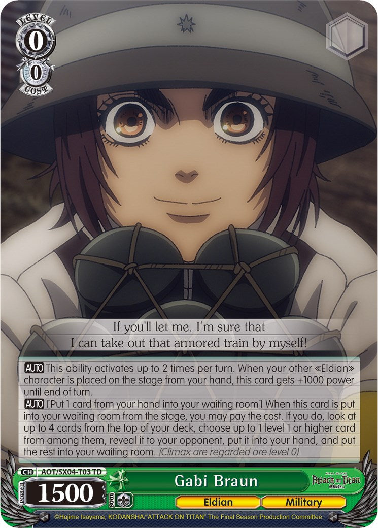 Gabi Braun [Attack On Titan: Final Season] | Cracking-Singles