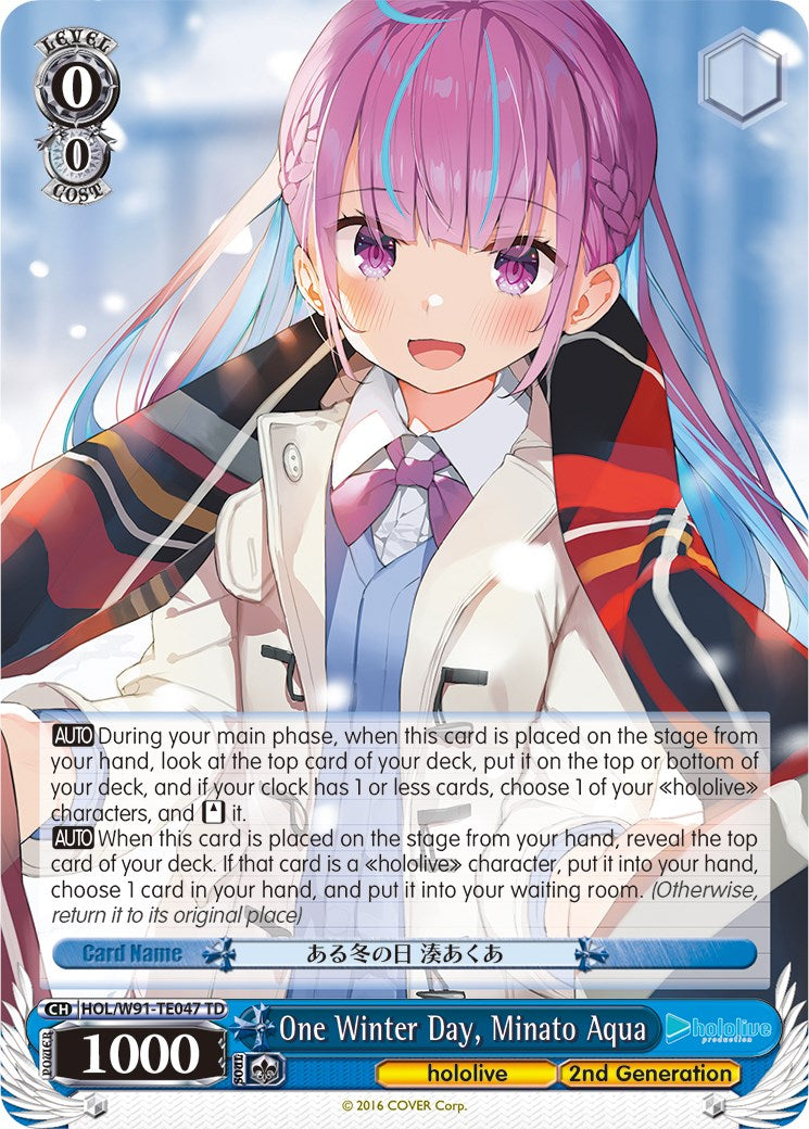 One Winter Day, Minato Aqua (HOL/W91-TE047 TD) [hololive production] | Cracking-Singles