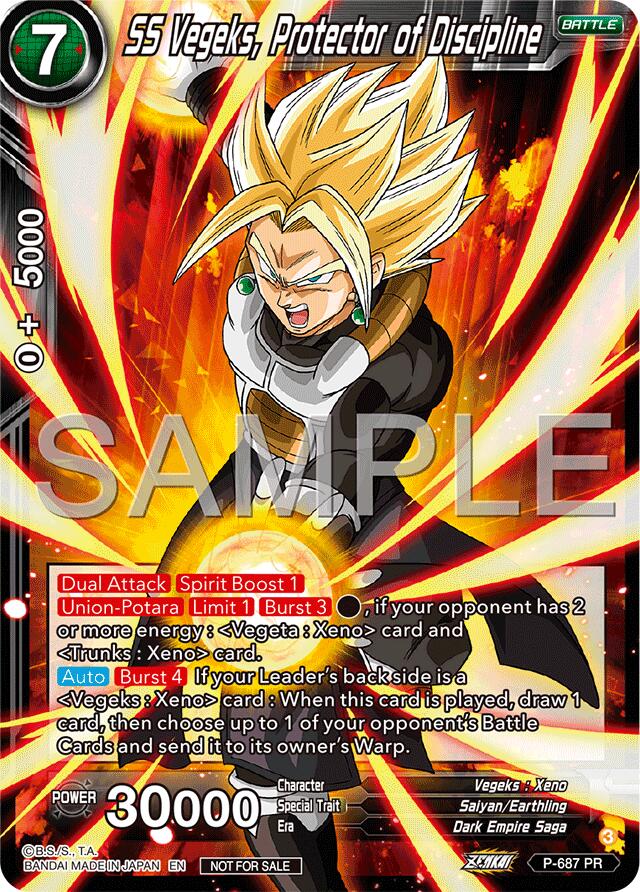 SS Vegeks, Protector of Discipline (Zenkai Series Tournament Pack Vol.12) (P-687) [Tournament Promotion Cards] | Cracking-Singles