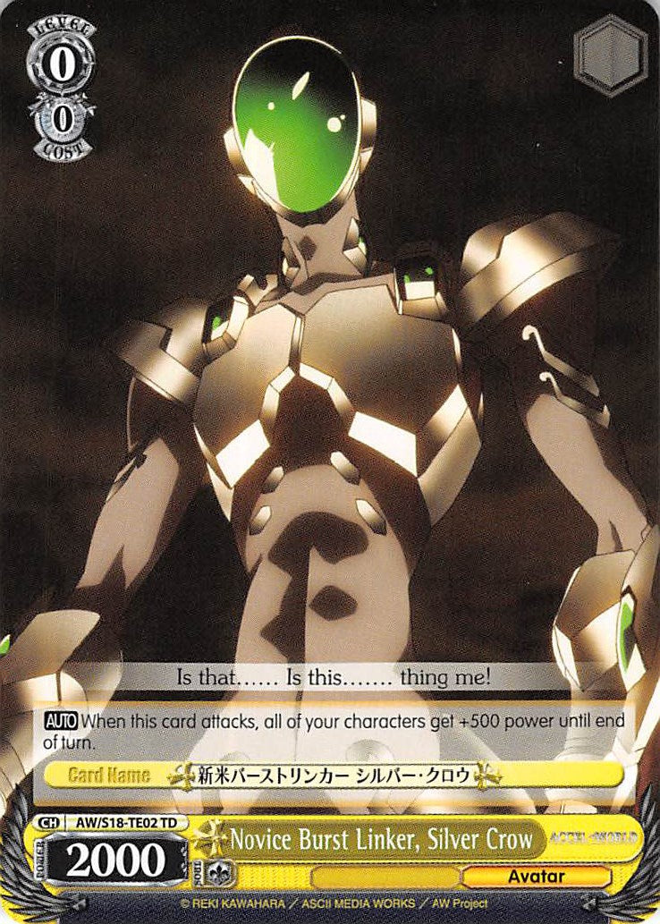 Novice Burst Linker, Silver Crow (AW/S18-TE02 TD) [Accel World] | Cracking-Singles
