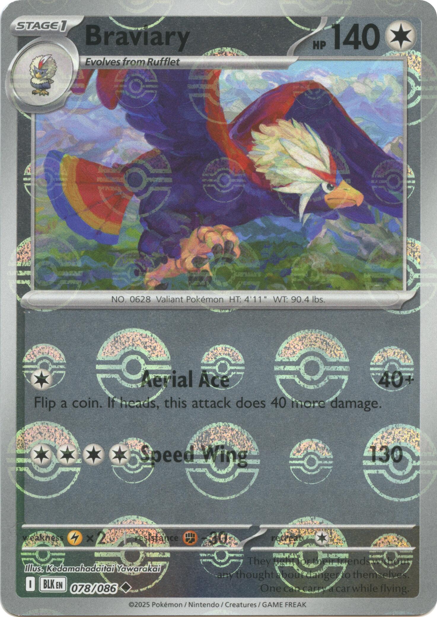 Braviary (078/086) (Poke Ball Pattern) [Scarlet & Violet: Black Bolt] | Cracking-Singles