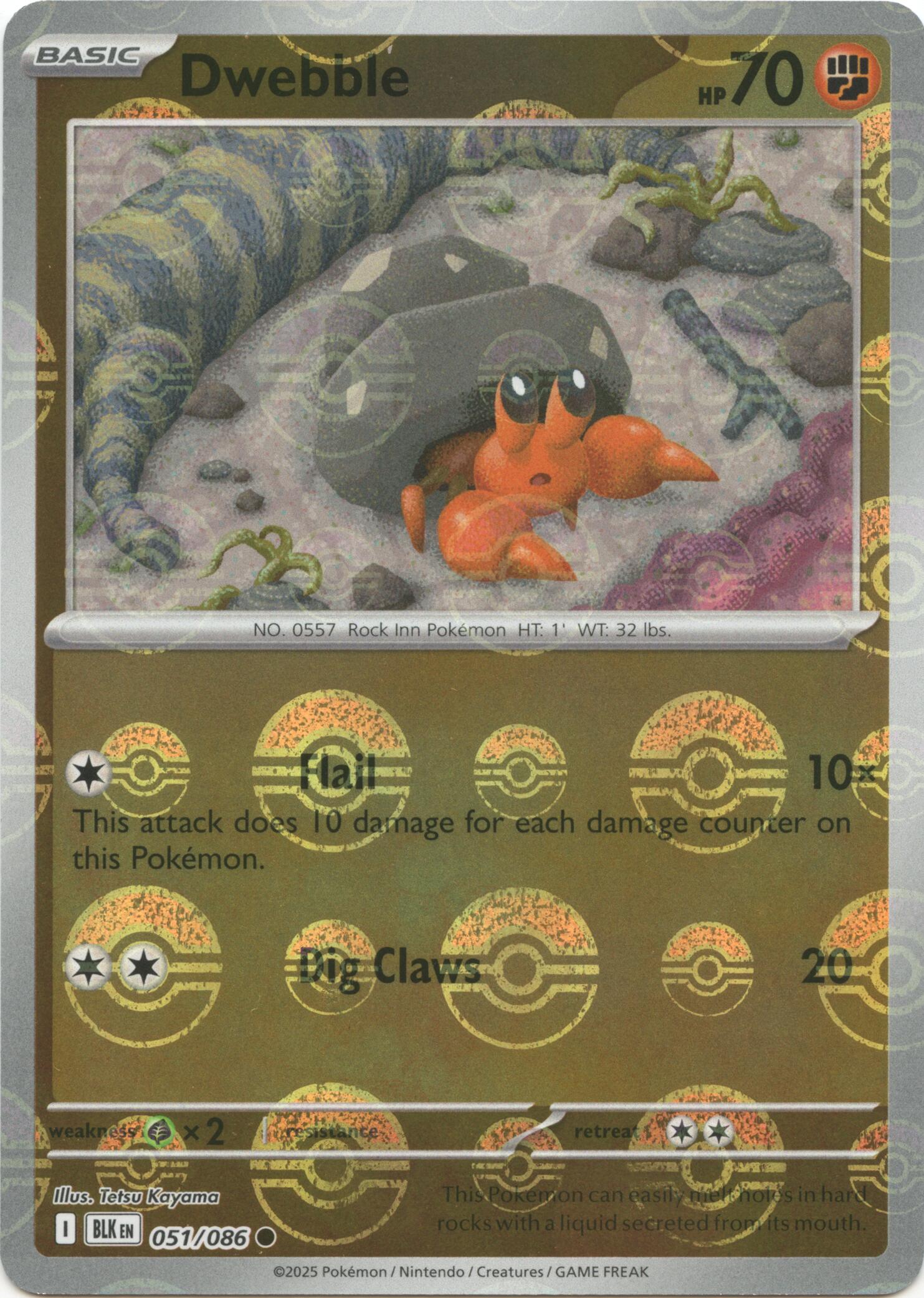 Dwebble (051/086) (Poke Ball Pattern) [Scarlet & Violet: Black Bolt] | Cracking-Singles