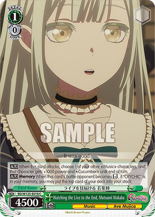 Watching the Live to the End, Mutsumi Wakaba (BD/W125-E018 C) [MyGO!!!!! x Ave Mujica] | Cracking-Singles