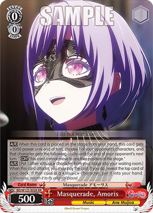 Masquerade, Amoris (BD/W125-E026 RR) [MyGO!!!!! x Ave Mujica] | Cracking-Singles
