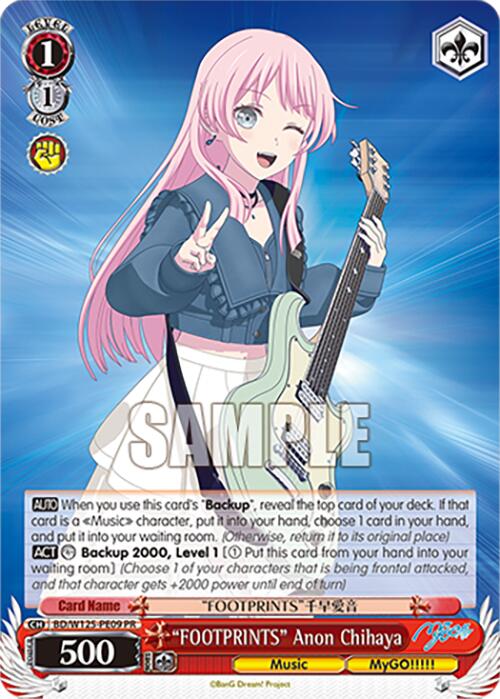 FOOTPRINTS Anon Chihaya (PR) (BD/W125-PE09) [MyGO!!!!! x Ave Mujica] | Cracking-Singles