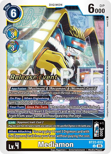Mediamon [BT22-033] [Cyber Eden Release Event Cards] | Cracking-Singles
